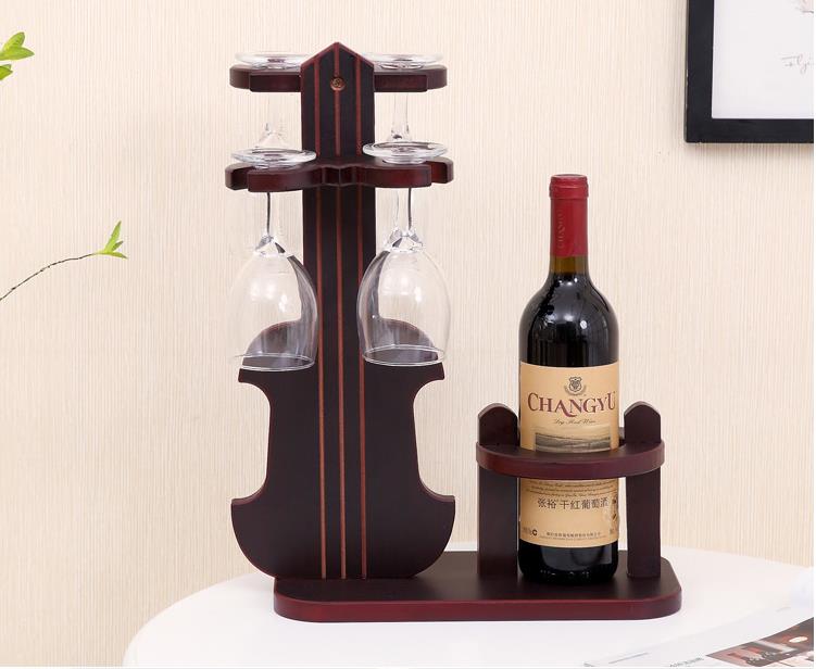 Porte Bouteille et Verre en Bois